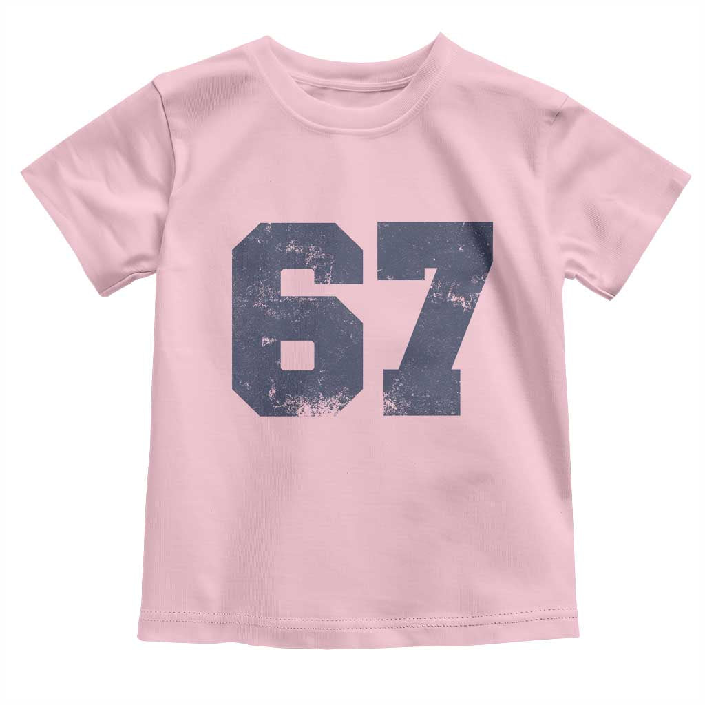 Number 67 Toddler T Shirt Numbered Uniform Sports Jersey Team 67th Birthday TS10 Light Pink Print Your Wear
