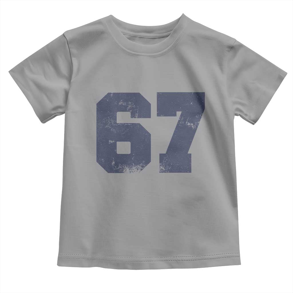 Number 67 Toddler T Shirt Numbered Uniform Sports Jersey Team 67th Birthday TS10 Sport Gray Print Your Wear