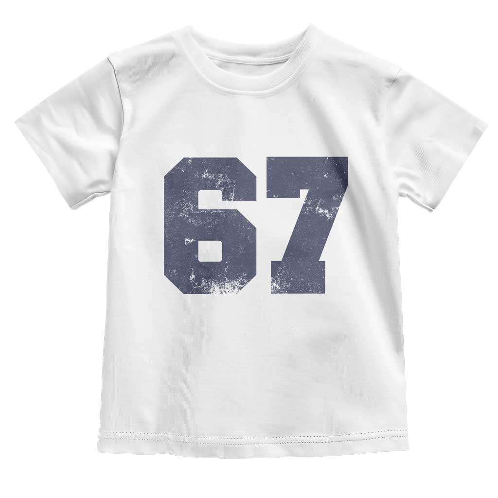 Number 67 Toddler T Shirt Numbered Uniform Sports Jersey Team 67th Birthday TS10 White Print Your Wear