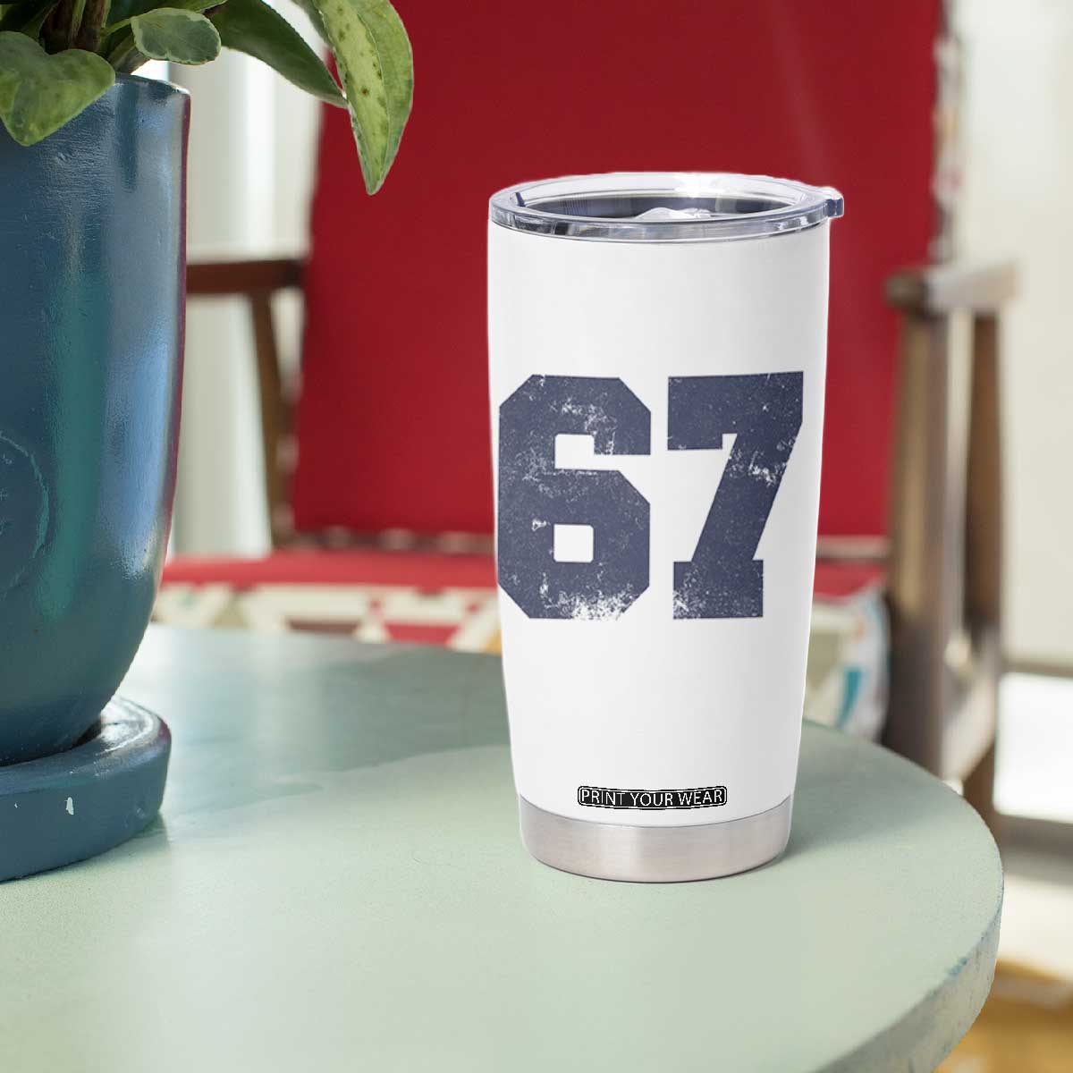 Number 67 Tumbler Cup Numbered Uniform Sports Jersey Team 67th Birthday TS10 Print Your Wear
