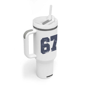 Number 67 Tumbler With Handle Numbered Uniform Sports Jersey Team 67th Birthday TS10 Print Your Wear