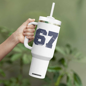 Number 67 Tumbler With Handle Numbered Uniform Sports Jersey Team 67th Birthday TS10 Print Your Wear