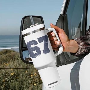 Number 67 Tumbler With Handle Numbered Uniform Sports Jersey Team 67th Birthday TS10 Print Your Wear