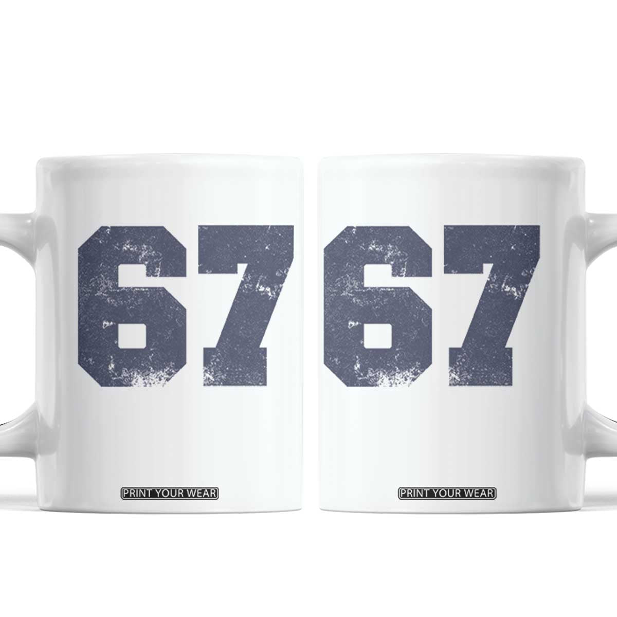 Number 67 Coffee Mug Numbered Uniform Sports Jersey Team 67th Birthday TS10 White Print Your Wear