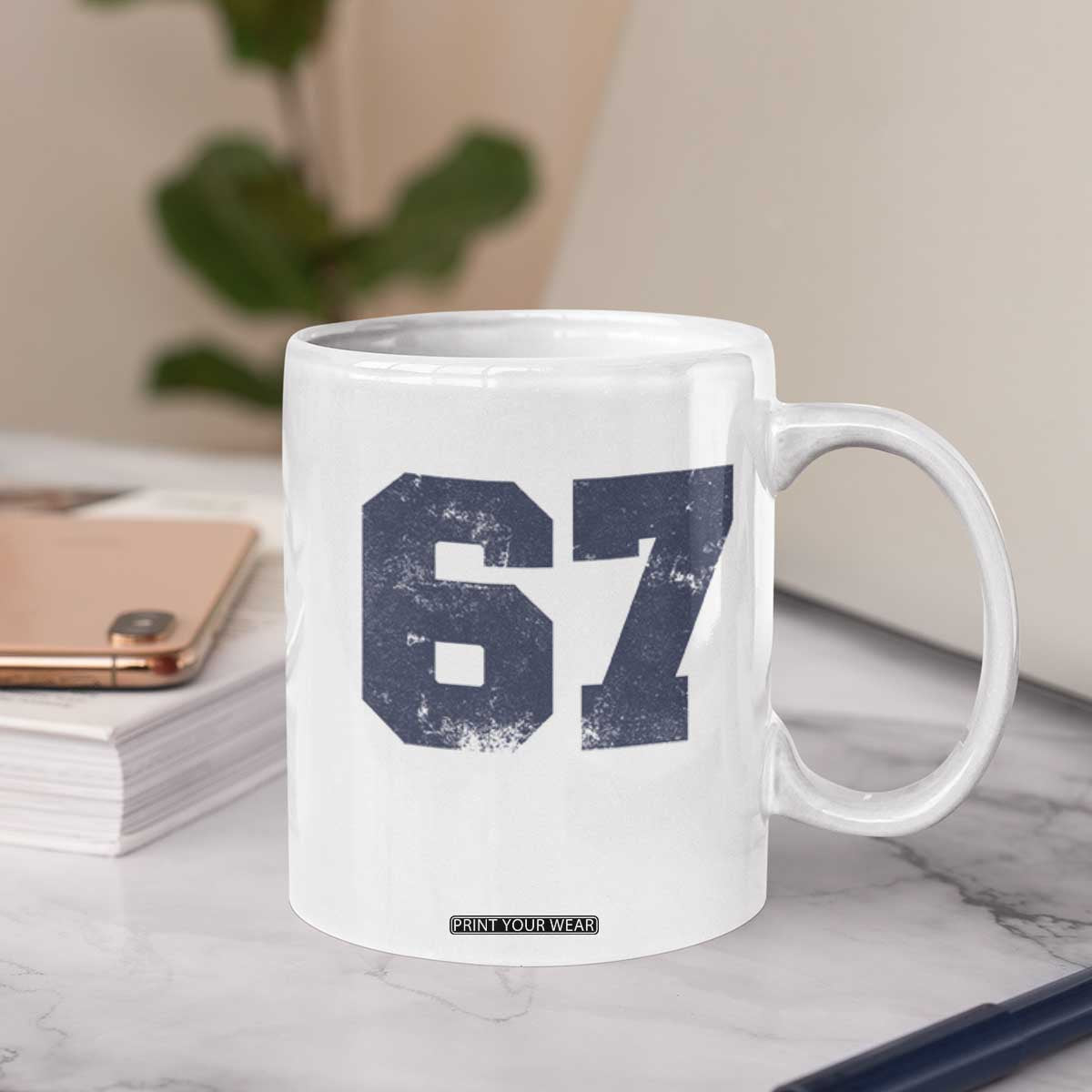 Number 67 Coffee Mug Numbered Uniform Sports Jersey Team 67th Birthday TS10 Print Your Wear