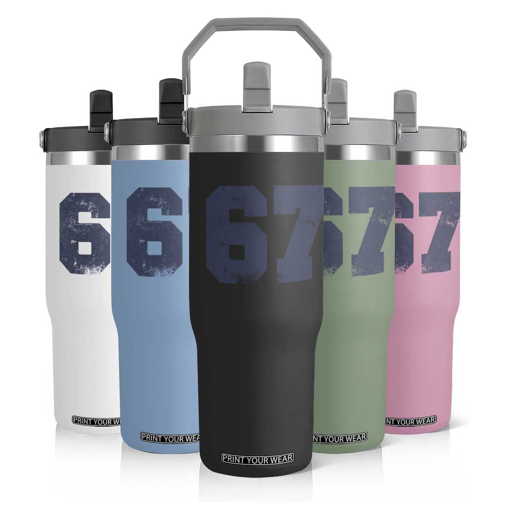 Number 67 Flip Straw Tumbler Numbered Uniform Sports Jersey Team 67th Birthday TS10 Print Your Wear