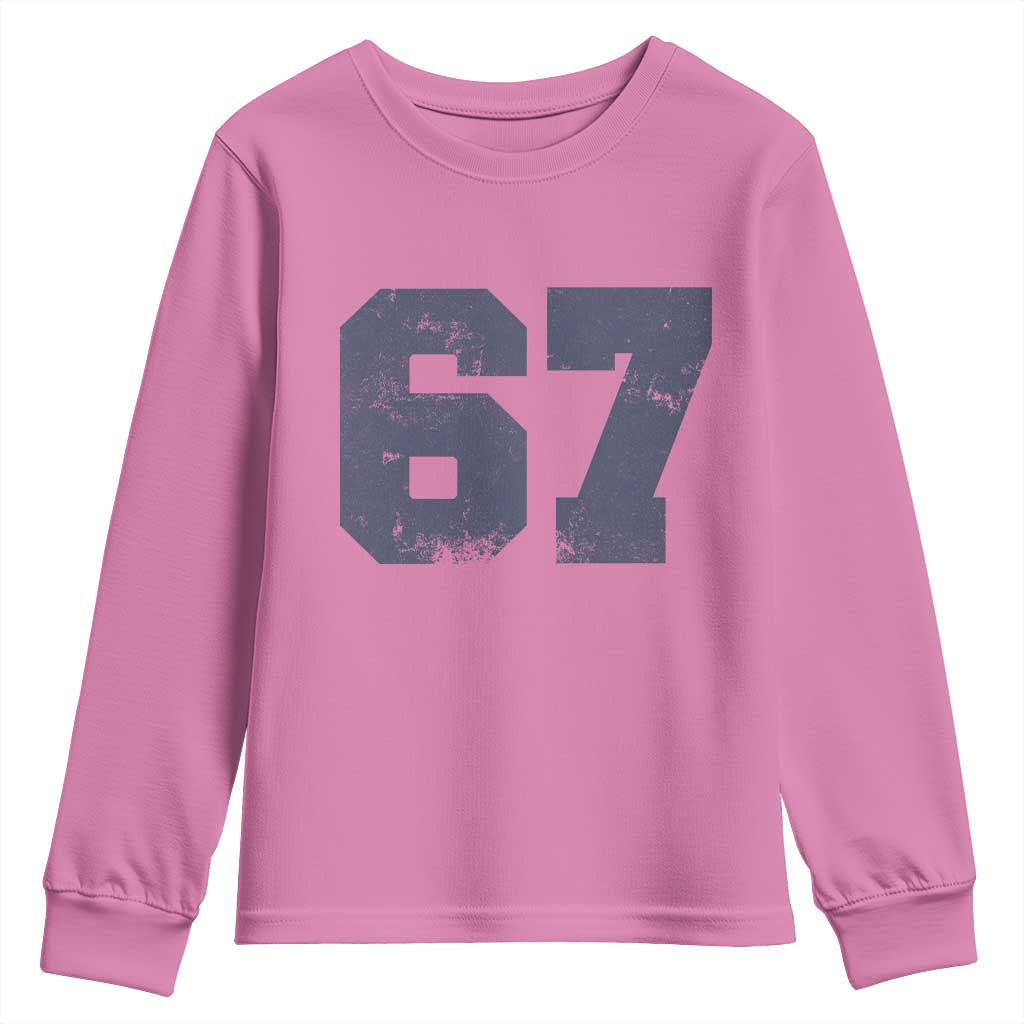 Number 67 Youth Sweatshirt Numbered Uniform Sports Jersey Team 67th Birthday TS10 Azalea Print Your Wear