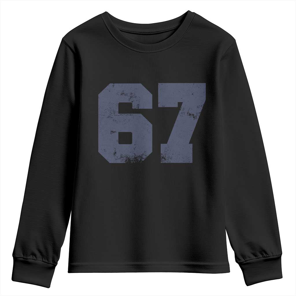 Number 67 Youth Sweatshirt Numbered Uniform Sports Jersey Team 67th Birthday TS10 Black Print Your Wear