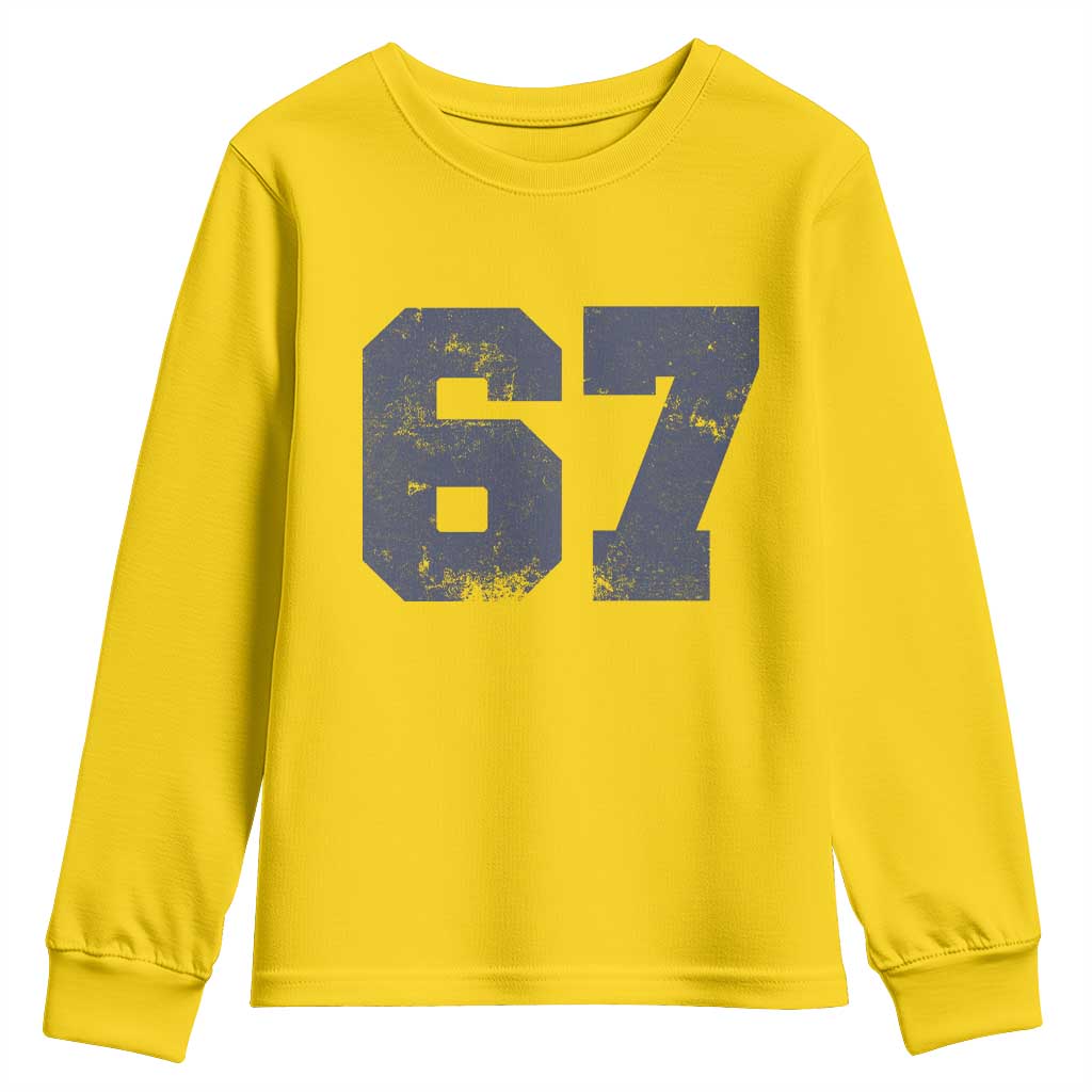 Number 67 Youth Sweatshirt Numbered Uniform Sports Jersey Team 67th Birthday TS10 Daisy Print Your Wear