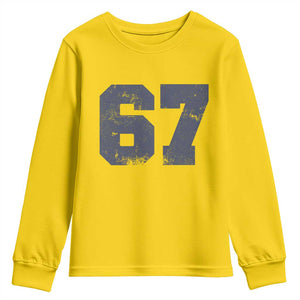 Number 67 Youth Sweatshirt Numbered Uniform Sports Jersey Team 67th Birthday TS10 Daisy Print Your Wear