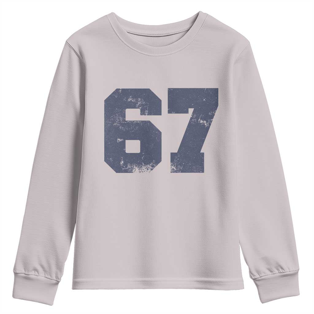 Number 67 Youth Sweatshirt Numbered Uniform Sports Jersey Team 67th Birthday TS10 Ice Gray Print Your Wear