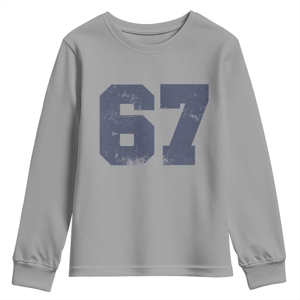 Number 67 Youth Sweatshirt Numbered Uniform Sports Jersey Team 67th Birthday TS10 Sport Gray Print Your Wear