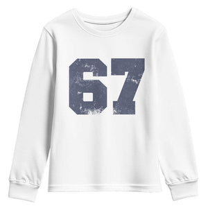 Number 67 Youth Sweatshirt Numbered Uniform Sports Jersey Team 67th Birthday TS10 White Print Your Wear