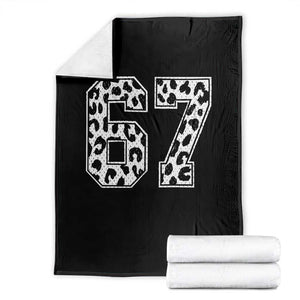 67 Jersey Number Throw Blanket Funny Six Seven Meme Y2k Leopard Number TS10 Black Print Your Wear