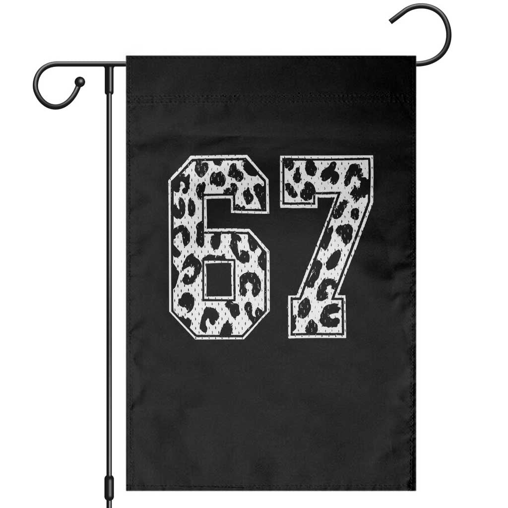 67 Jersey Number Garden Flag Funny Six Seven Meme Y2k Leopard Number TS10 Black Print Your Wear