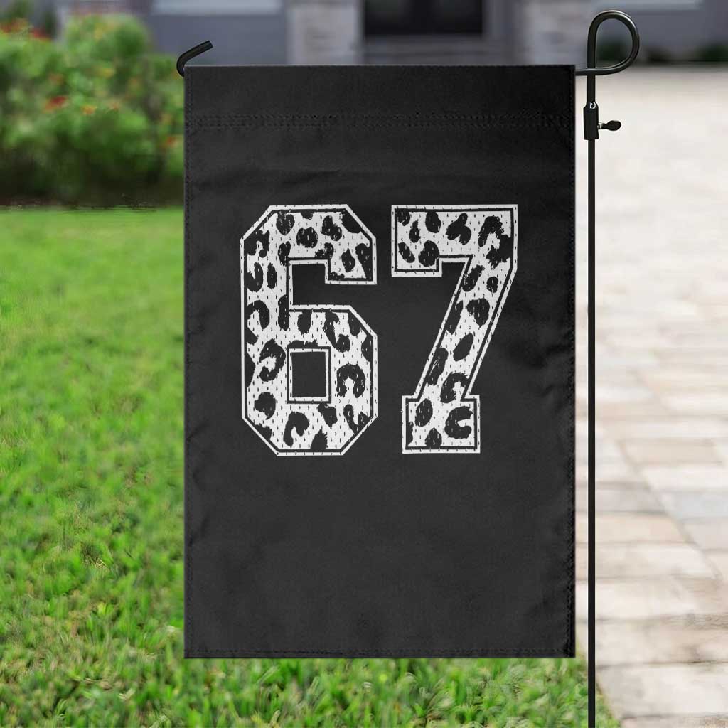 67 Jersey Number Garden Flag Funny Six Seven Meme Y2k Leopard Number TS10 Print Your Wear