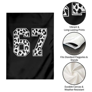 67 Jersey Number Garden Flag Funny Six Seven Meme Y2k Leopard Number TS10 Print Your Wear