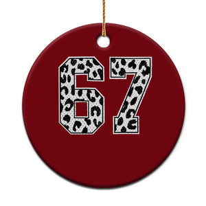 67 Jersey Number Ceramic Ornament Funny Six Seven Meme Y2k Leopard Number TS10 1pc Red Print Your Wear