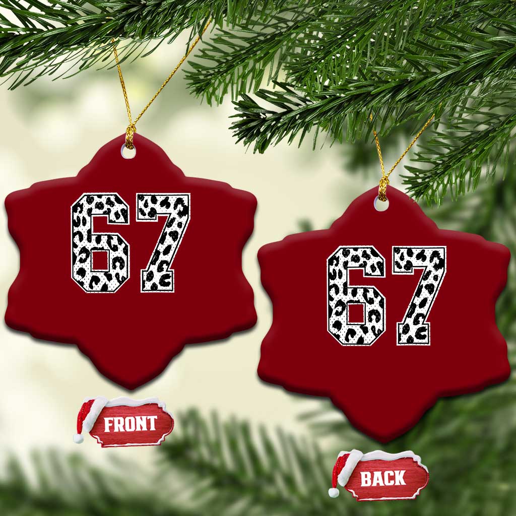 67 Jersey Number Ceramic Ornament Funny Six Seven Meme Y2k Leopard Number TS10 Print Your Wear