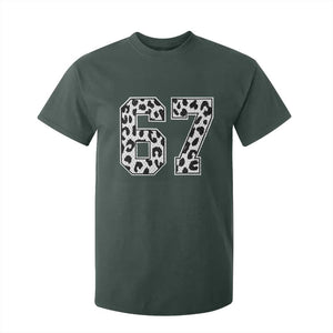 67 Jersey Number T Shirt For Kid Funny Six Seven Meme Y2k Leopard Number TS10 Dark Forest Green Print Your Wear