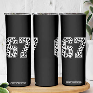 67 Jersey Number Skinny Tumbler Funny Six Seven Meme Y2k Leopard Number TS10 Print Your Wear