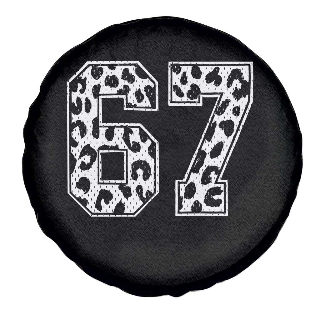 67 Jersey Number Spare Tire Cover Funny Six Seven Meme Y2k Leopard Number TS10 Print Your Wear