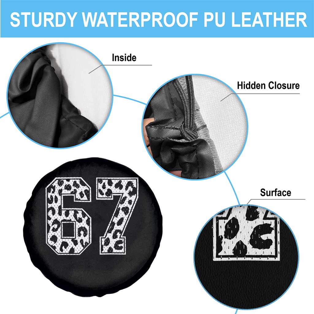 67 Jersey Number Spare Tire Cover Funny Six Seven Meme Y2k Leopard Number TS10 Print Your Wear