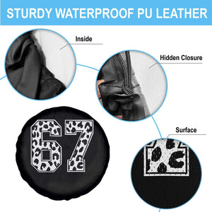 67 Jersey Number Spare Tire Cover Funny Six Seven Meme Y2k Leopard Number TS10 Print Your Wear