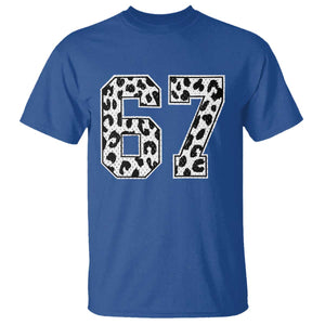 67 Jersey Number T Shirt Funny Six Seven Meme Y2k Leopard Number TS10 Royal Blue Print Your Wear