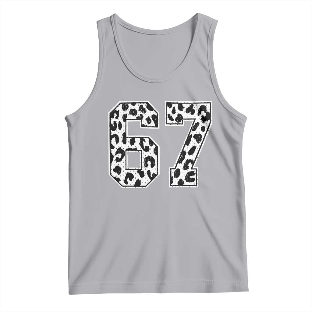 67 Jersey Number Tank Top Funny Six Seven Meme Y2k Leopard Number TS10 Athletic Heather Print Your Wear