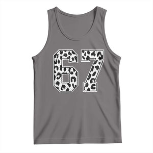67 Jersey Number Tank Top Funny Six Seven Meme Y2k Leopard Number TS10 Deep Heather Print Your Wear