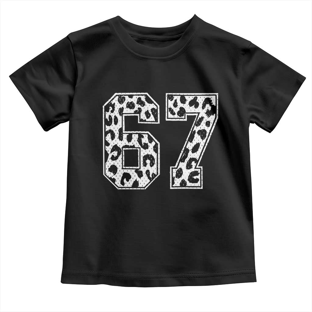67 Jersey Number Toddler T Shirt Funny Six Seven Meme Y2k Leopard Number TS10 Black Print Your Wear