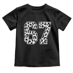 67 Jersey Number Toddler T Shirt Funny Six Seven Meme Y2k Leopard Number TS10 Black Print Your Wear
