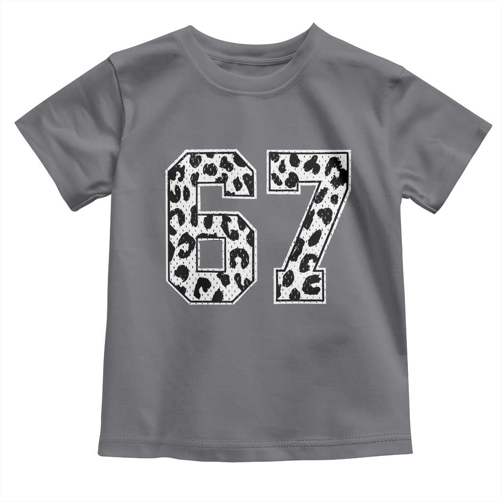 67 Jersey Number Toddler T Shirt Funny Six Seven Meme Y2k Leopard Number TS10 Charcoal Print Your Wear