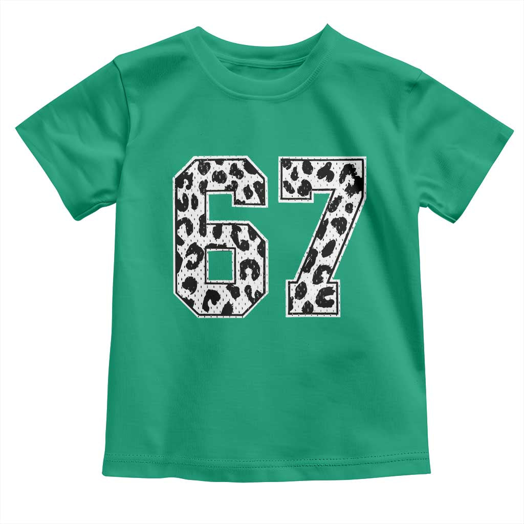 67 Jersey Number Toddler T Shirt Funny Six Seven Meme Y2k Leopard Number TS10 Irish Green Print Your Wear