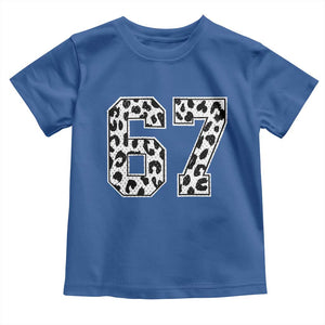 67 Jersey Number Toddler T Shirt Funny Six Seven Meme Y2k Leopard Number TS10 Royal Blue Print Your Wear