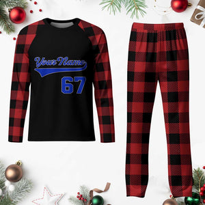 Personalized 67 Jersey Number Plaid Pajama Set Custom Name Numbered Uniform Sports Team 67th Birthday TS10 Buffalo Plaid Print Your Wear