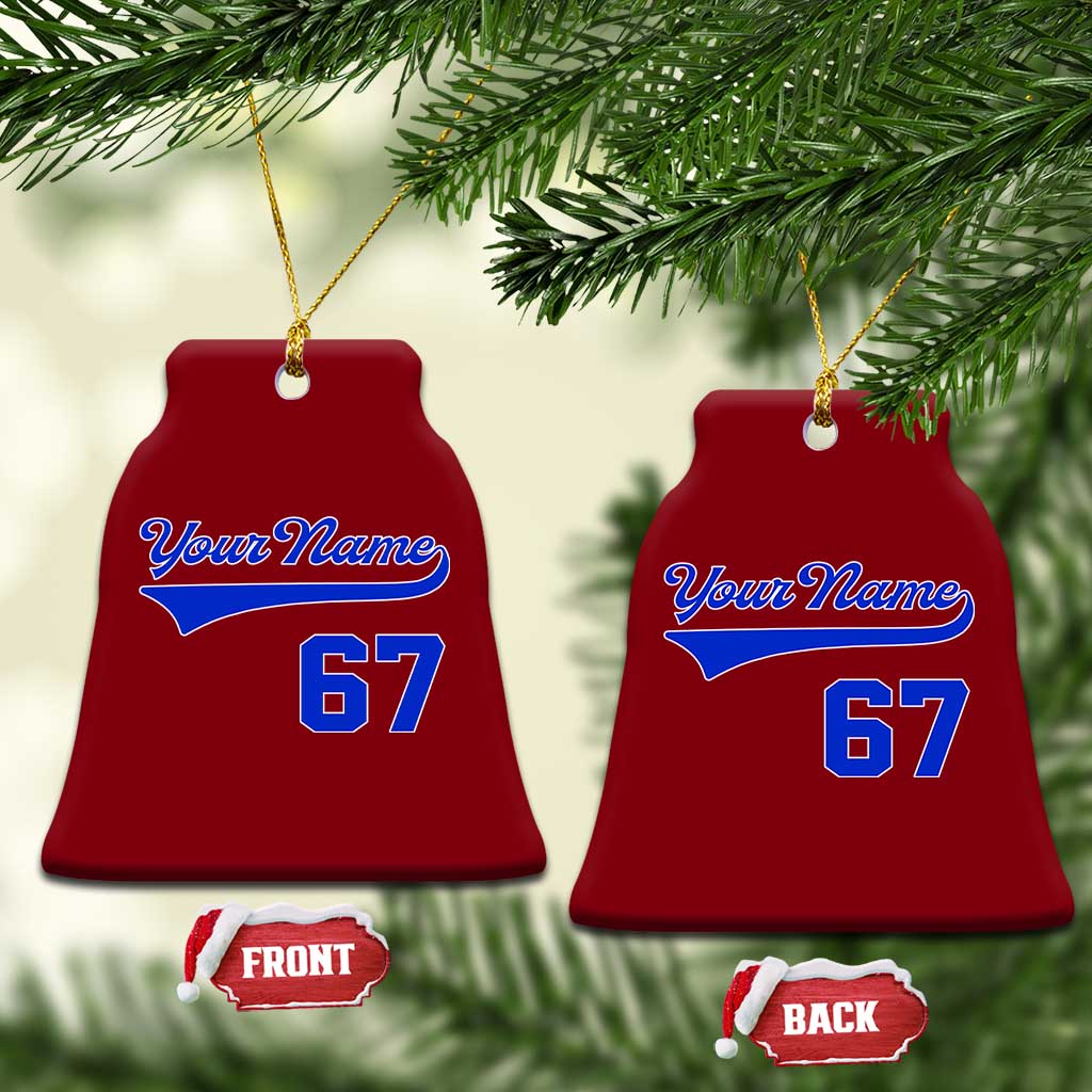Personalized 67 Jersey Number Ceramic Ornament Custom Name Numbered Uniform Sports Team 67th Birthday TS10 Print Your Wear