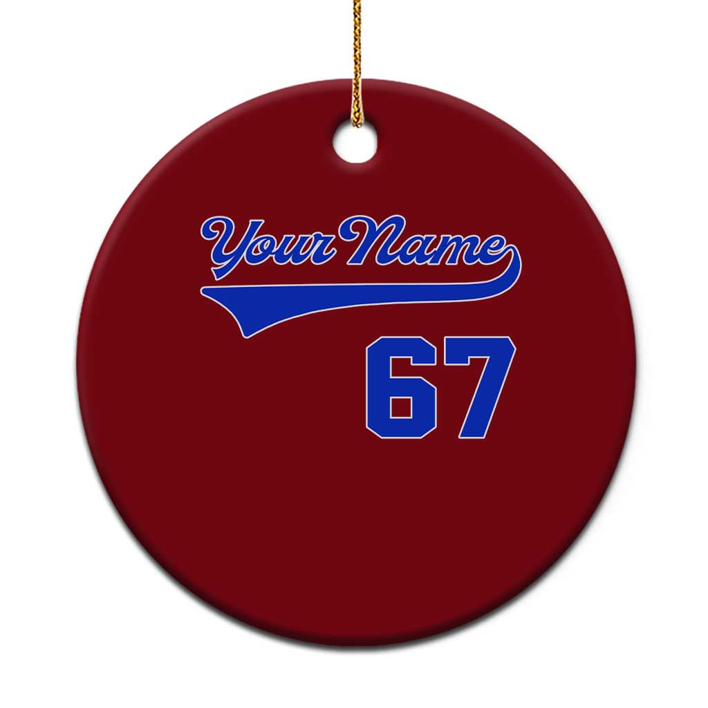 Personalized 67 Jersey Number Ceramic Ornament Custom Name Numbered Uniform Sports Team 67th Birthday TS10 1pc Red Print Your Wear