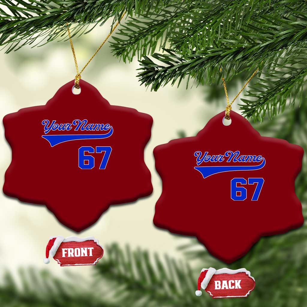 Personalized 67 Jersey Number Ceramic Ornament Custom Name Numbered Uniform Sports Team 67th Birthday TS10 Print Your Wear