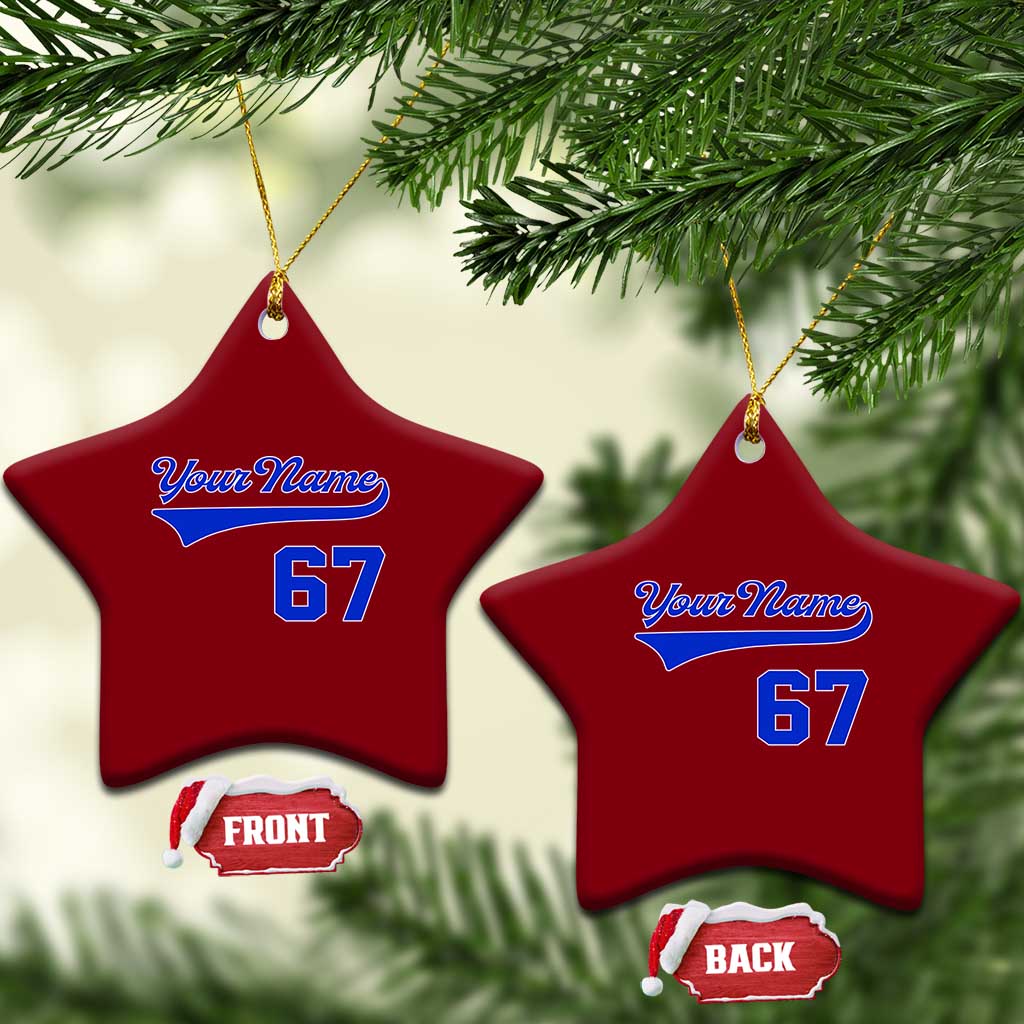 Personalized 67 Jersey Number Ceramic Ornament Custom Name Numbered Uniform Sports Team 67th Birthday TS10 Print Your Wear