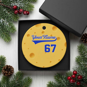 Personalized 67 Jersey Number Ceramic Ornament Custom Name Numbered Uniform Sports Team 67th Birthday TS10 1pc Yellow Cheese Print Your Wear