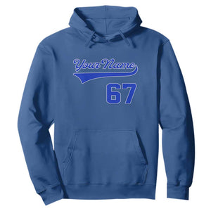 Personalized 67 Jersey Number Hoodie Custom Name Numbered Uniform Sports Team 67th Birthday TS10 Royal Blue Print Your Wear