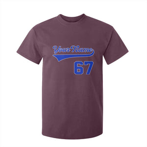 Personalized 67 Jersey Number T Shirt For Kid Custom Name Numbered Uniform Sports Team 67th Birthday TS10 Maroon Print Your Wear