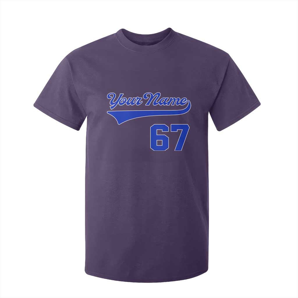 Personalized 67 Jersey Number T Shirt For Kid Custom Name Numbered Uniform Sports Team 67th Birthday TS10 Purple Print Your Wear