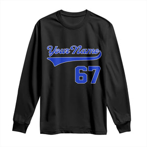 Personalized 67 Jersey Number Long Sleeve Shirt Custom Name Numbered Uniform Sports Team 67th Birthday TS10 Black Print Your Wear