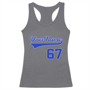 Personalized 67 Jersey Number Racerback Tank Top Custom Name Numbered Uniform Sports Team 67th Birthday TS10 Charcoal Print Your Wear
