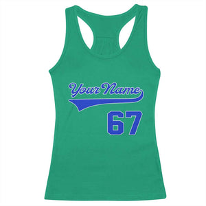 Personalized 67 Jersey Number Racerback Tank Top Custom Name Numbered Uniform Sports Team 67th Birthday TS10 Irish Green Print Your Wear