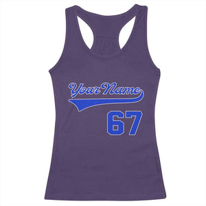 Personalized 67 Jersey Number Racerback Tank Top Custom Name Numbered Uniform Sports Team 67th Birthday TS10 Purple Print Your Wear