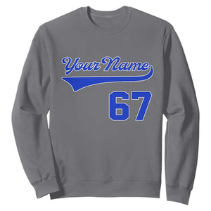 Personalized 67 Jersey Number Sweatshirt Custom Name Numbered Uniform Sports Team 67th Birthday TS10 Charcoal Print Your Wear